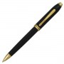 Cross Ballpoint Pen Townsend Black Lacquer 23K Gold Plated 572TW