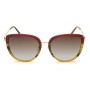 Bally Sunglasses Women's Bordeaux + Yellow Marble + Rose Gold BY0088-D-71T-58