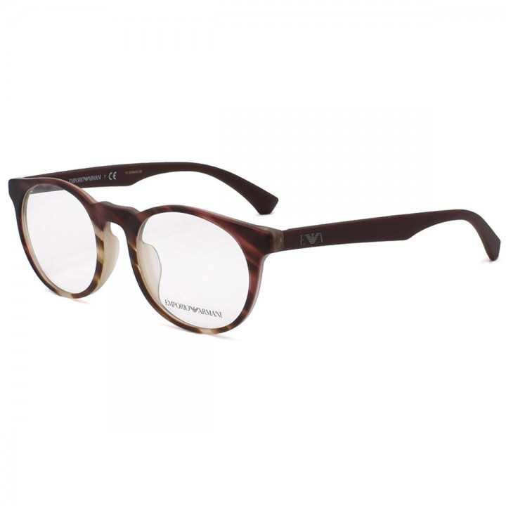 Emporio Armani Glasses Frame Only Men's Matte striped burgundy EA3156F-5790-50