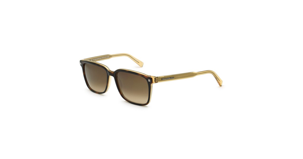 Zegna Sunglasses Unisex Havana + Clear Brown EZ0062-56F-56