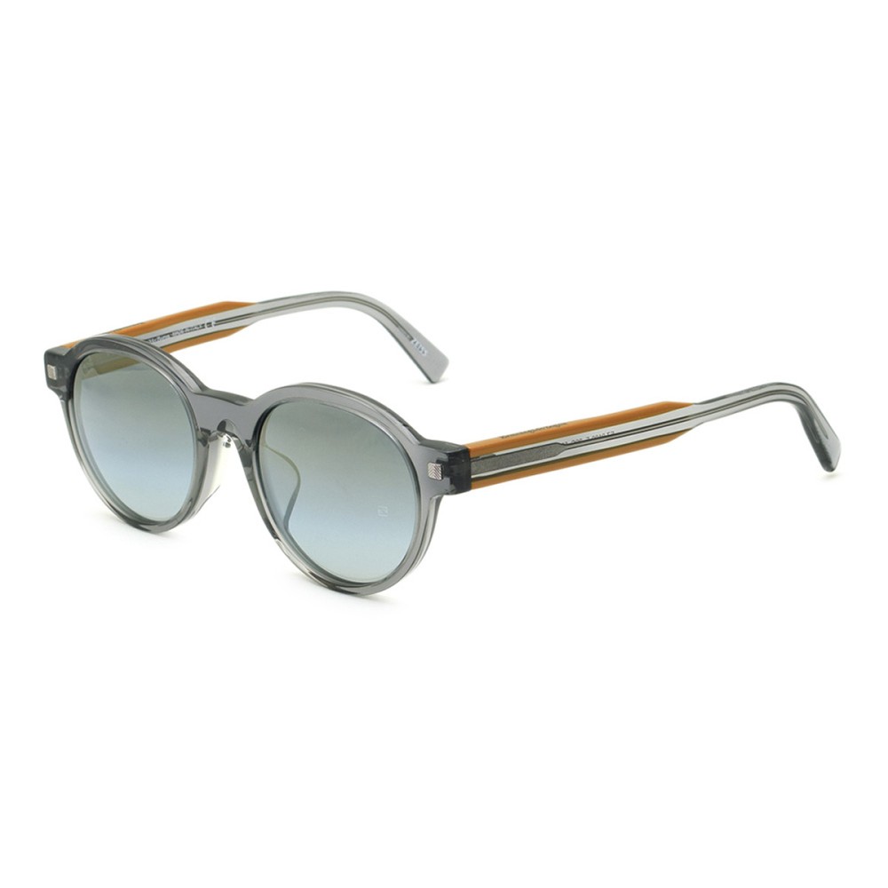 Zegna Sunglasses Men's Clear Gray + Camel EZ0100-F-20C-52
