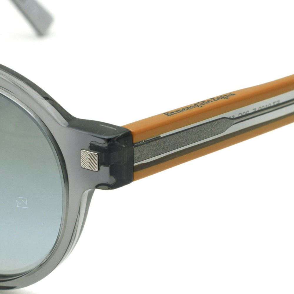 ゼニア EZ0100F 20C 52 サングラス クリア グレー キャメル Zegna Sunglasses Men's Clear Gray + Camel EZ0100-F-20C-52