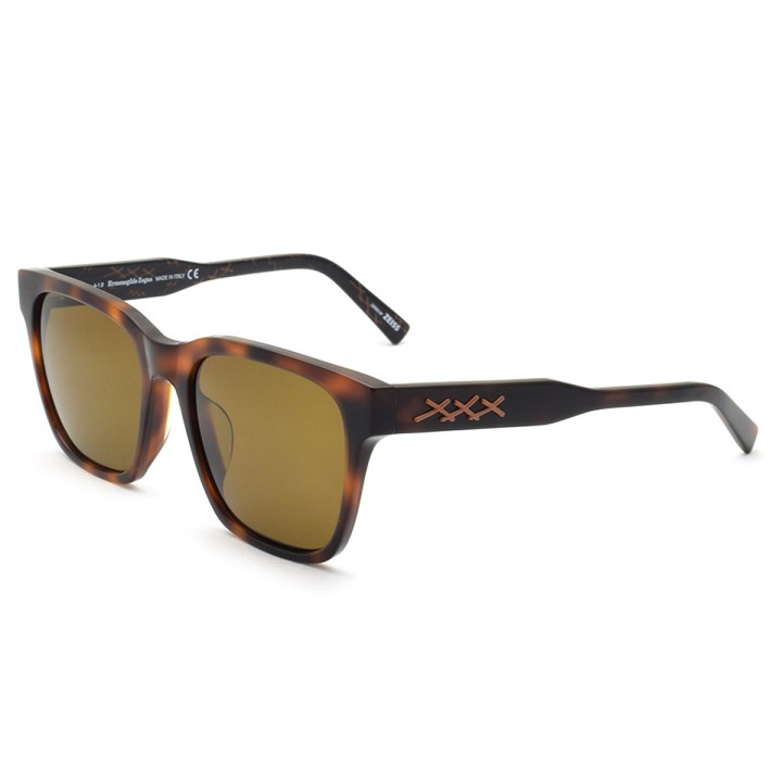 Zegna Sunglasses Unisex Havana EZ0147-D-52J-57