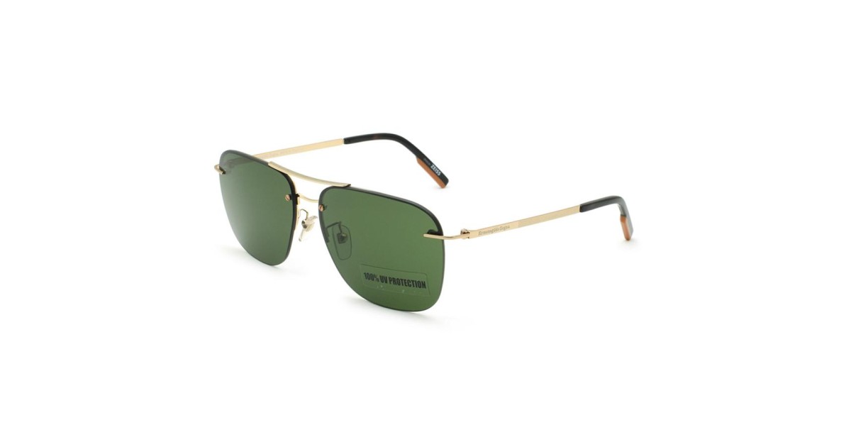 Zegna Sunglasses Men's Gold EZ0189-D-28N-60 | Sakurawatches.com