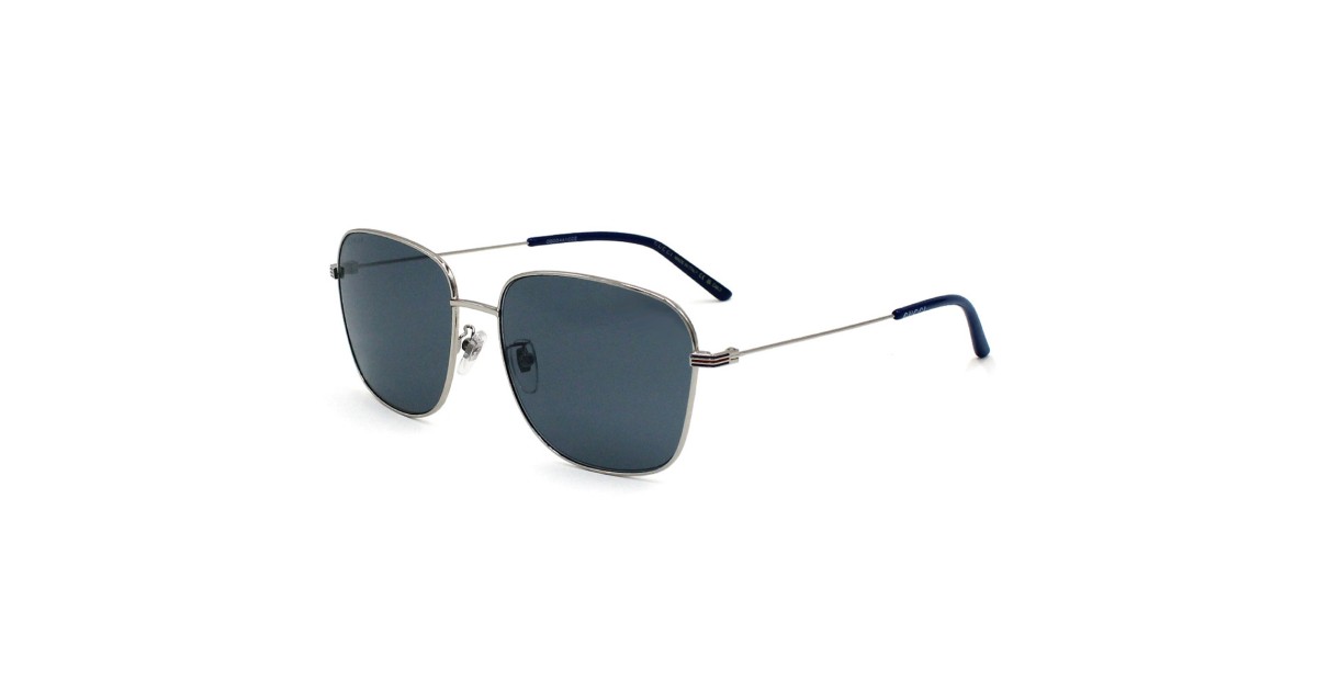 ? - New ?Authentic- GUCCI Silver Rectangular Men\'s Sunglasses
GG0664S 004 58 GUCCI Blue Rectangular Lens 58-145MM Men main image 4
