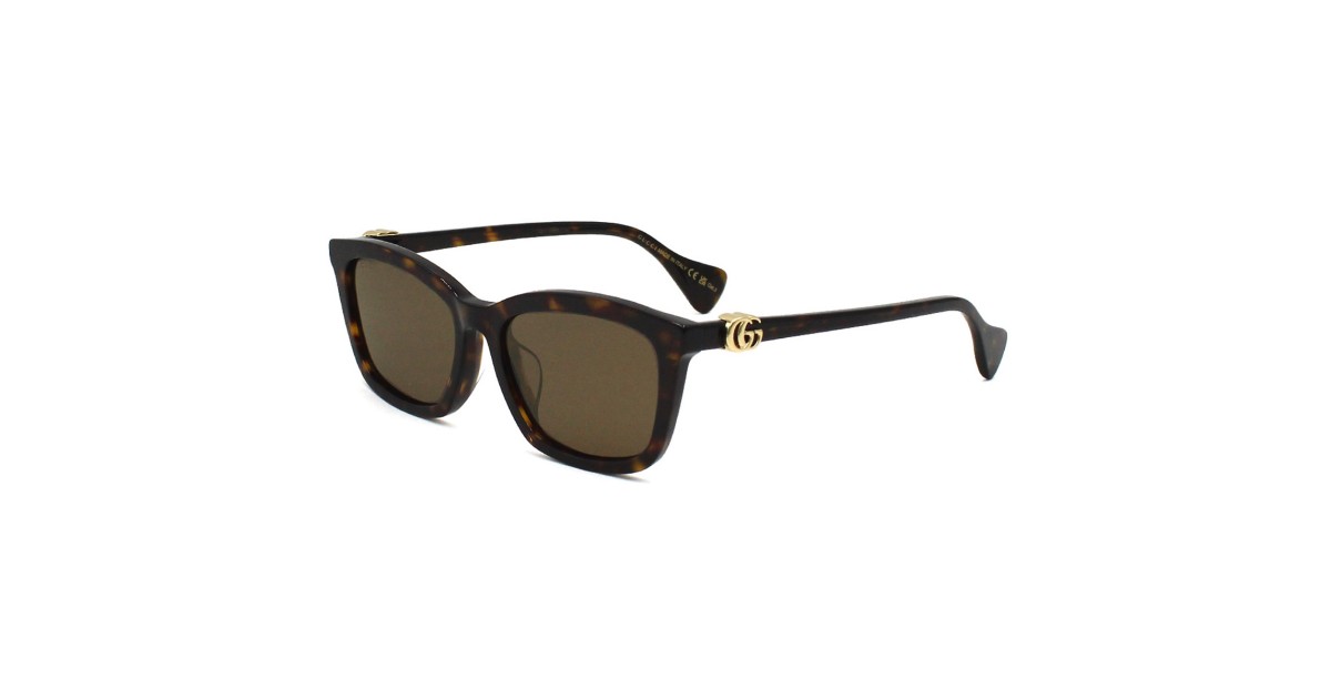 NEW GUCCI GG1596SK 003 SQUARE HAVANA BROWN UNISEX SUNGLASSES GUCCI Gucci Sunglasses GG1596SK 003 Dark Havana/Dark Brown Unisex main image 2