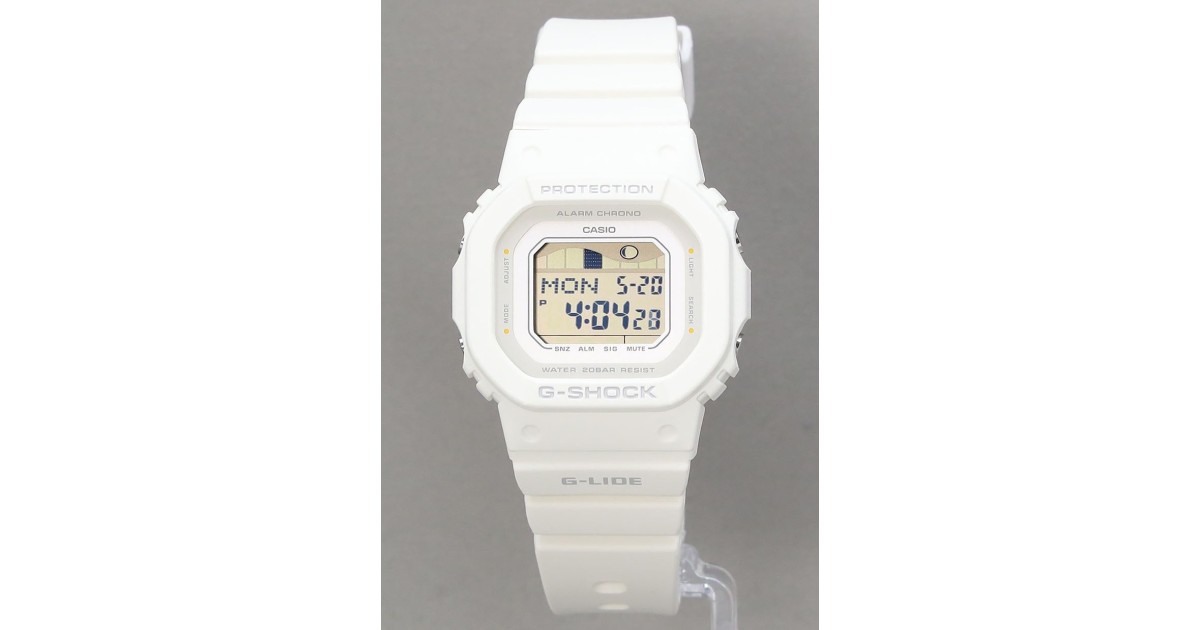 Casio G-Shock G-LIDE GLX-S5600-7BJF – Orologio Da Surf Compatto, Bianco, Impermeabile 20 ATM, Con Grafico Maree E Fase Lunare