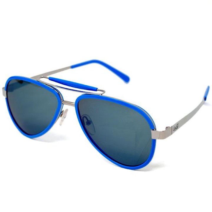 GaGa MILANO Sunglasses Unisex Silver LU54ACBL000-BLUE-FL