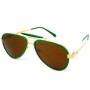 GaGa MILANO Sunglasses Unisex Gold LU54ACGRGO0-GREEN-FL