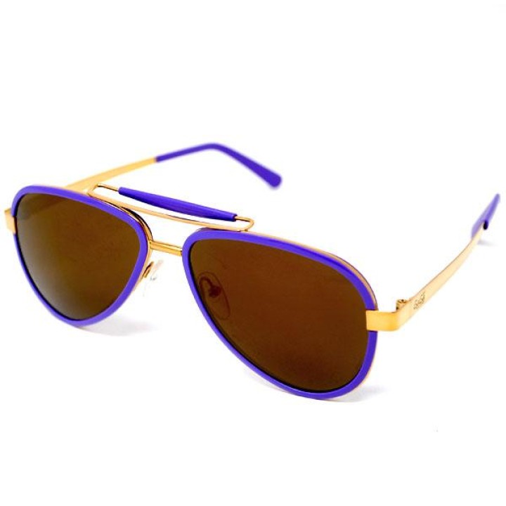 GaGa MILANO Sunglasses Unisex Gold LU54ACVTGO0-VIOLET-FL
