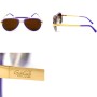 GaGa MILANO Sunglasses Unisex Gold LU54ACVTGO0-VIOLET-FL