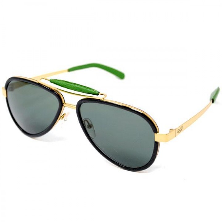 GaGa MILANO Sunglasses Unisex Gold LU54TCGOGRN-GREEN