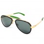 GaGa MILANO Sunglasses Unisex Gold LU54TCGOGRN-GREEN