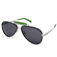 GaGa MILANO Sunglasses Unisex Silver LU54TCSHGRN-GREEN