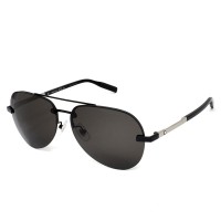 Montblanc Sunglasses Unisex Black + Silver MB0018S-001