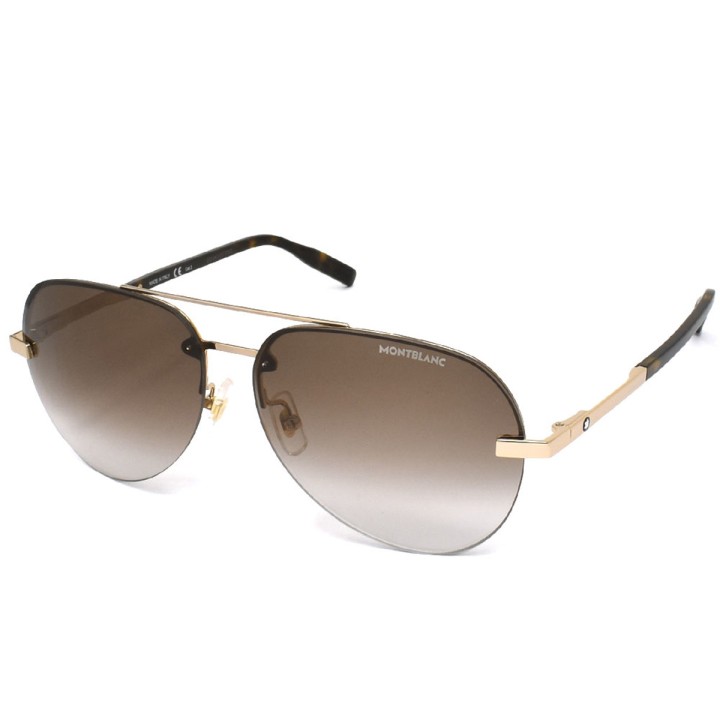 Montblanc Sunglasses Unisex Black + Gold MB0018S-006