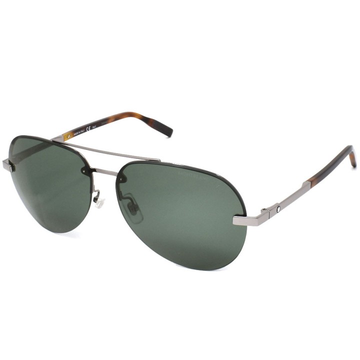 Montblanc Sunglasses Unisex Ruthenium + Havana MB0018S-007