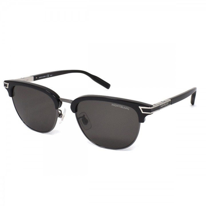 Montblanc Sunglasses Men's Black + Silver MB0040S-001