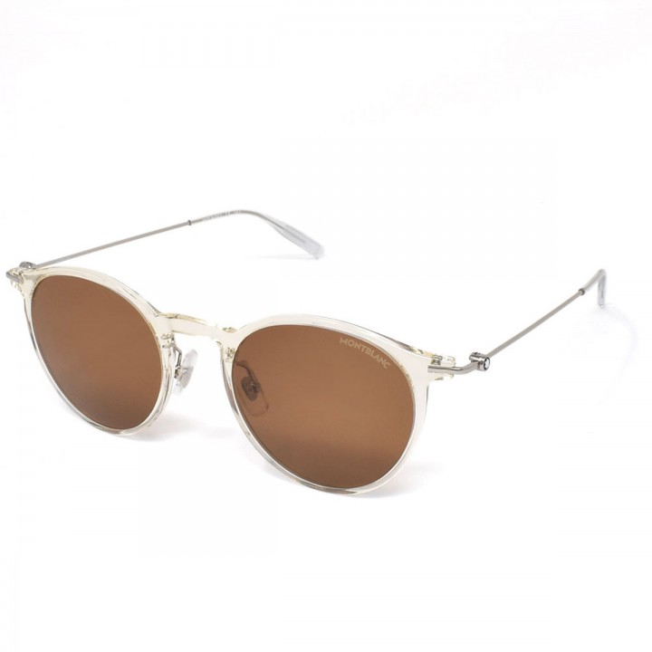 Montblanc Sunglasses Men's Beige + Silver MB0097S-002