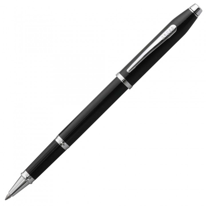 Cross Rollerball Pen Century II Black Lacquer Polished Chrome NAT0085-157