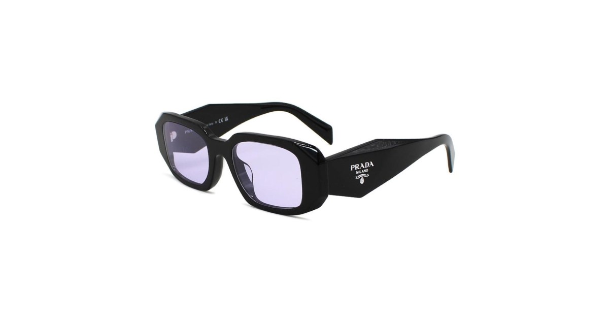 NEW Prada PR17WS 16K40J Black Violet Rectangle Unisex Sunglasses Prada PR 17WS 16K40J Sunglasses - US main image 2