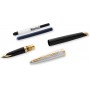 Waterman Fountain Pen Carène Gloss Black & Silver Plated with 23k Gold Clip S0699920