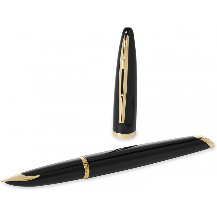 Waterman Fountain Pen Carène Fine Point Black Sea High-Gloss Black & 23k Gold Clip S0700300