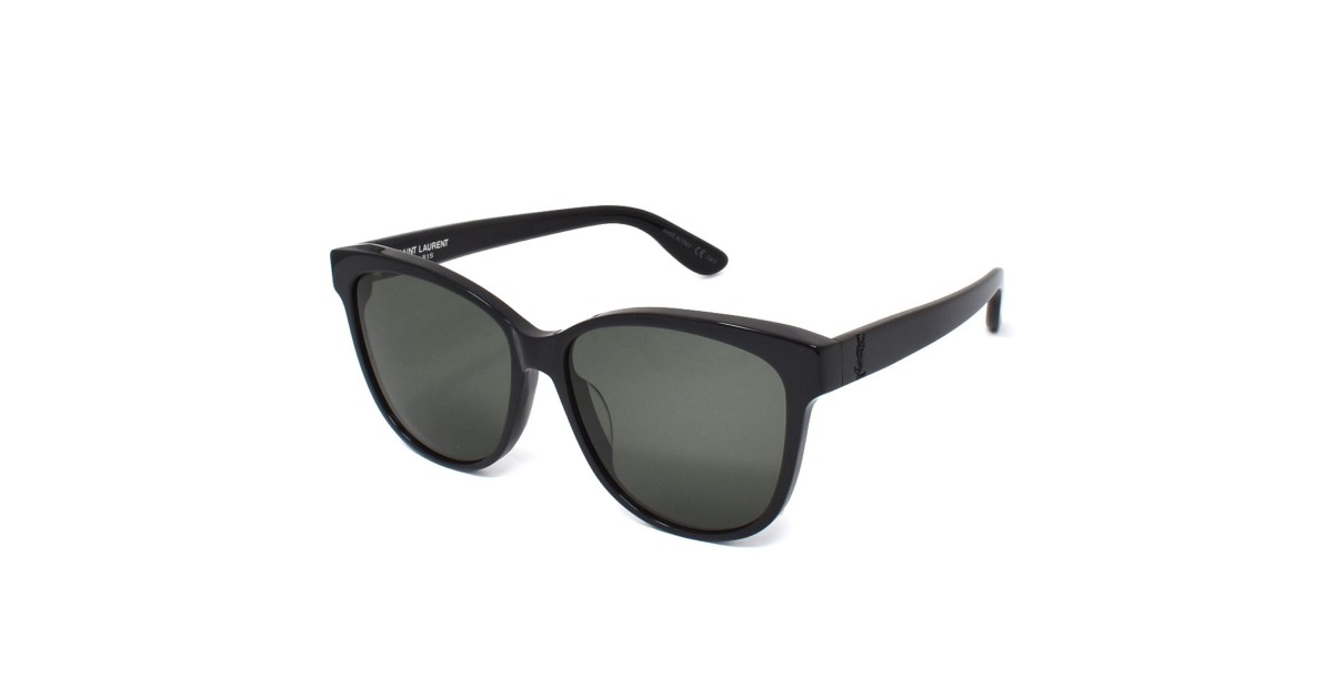 Saint Laurent Paris SL M23/K 001 Black Frame Grey Lens Oversized Sunglasses 58mm Saint Laurent SL 623 Sunglasses 001 Shiny Black - eye-oo.com main image 2