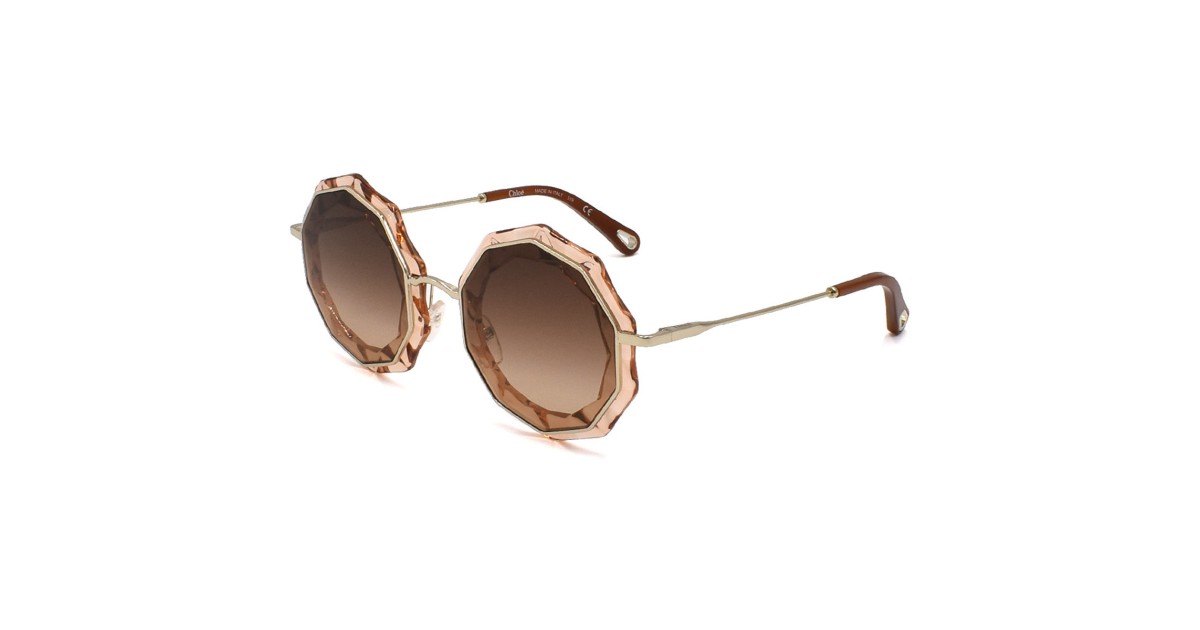 Chloe Sunglasses Woman Peach Gold CE160S-724 | Sakurawatches.com