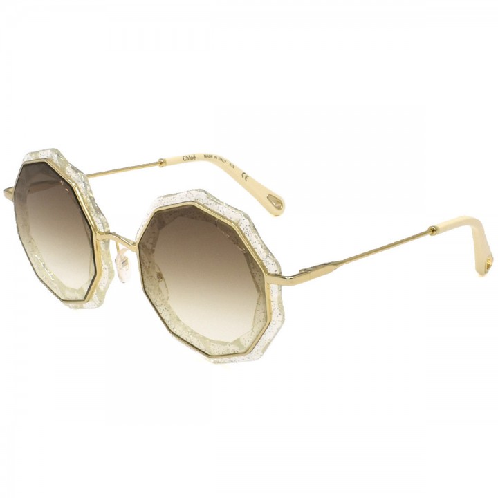 Chloe Sunglasses Woman Lame Clear Gold CE160S-859