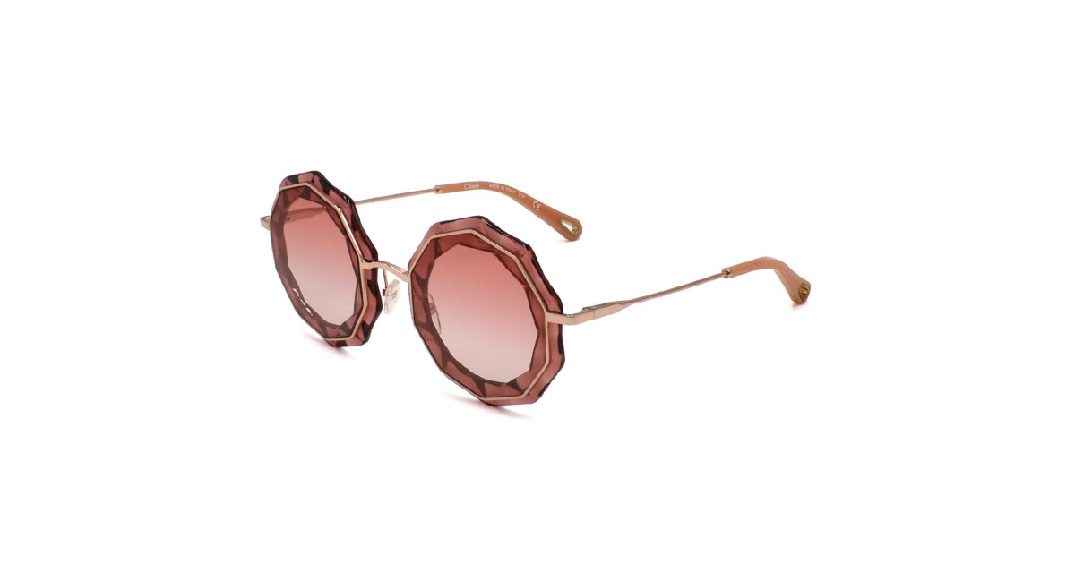 Chloe Sunglasses Woman Coral Rose Gold CE160S-860 