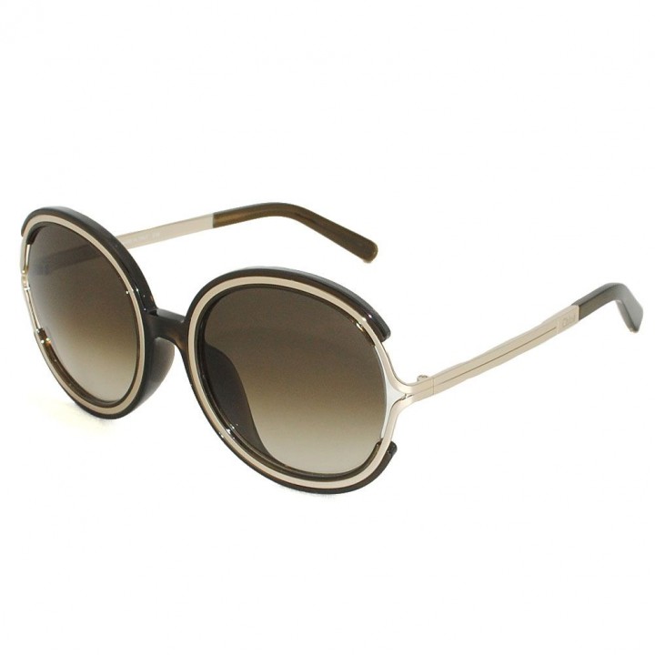 Chloe Sunglasses Woman Khaki Silver CE711SA-303