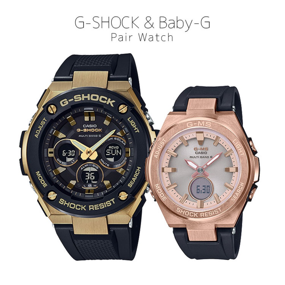 Casio G-SHOCK/BABY-G G-STEEL/G-MS PAIR GST-W300G-1A9JF/MSG-W200G-1A1JF