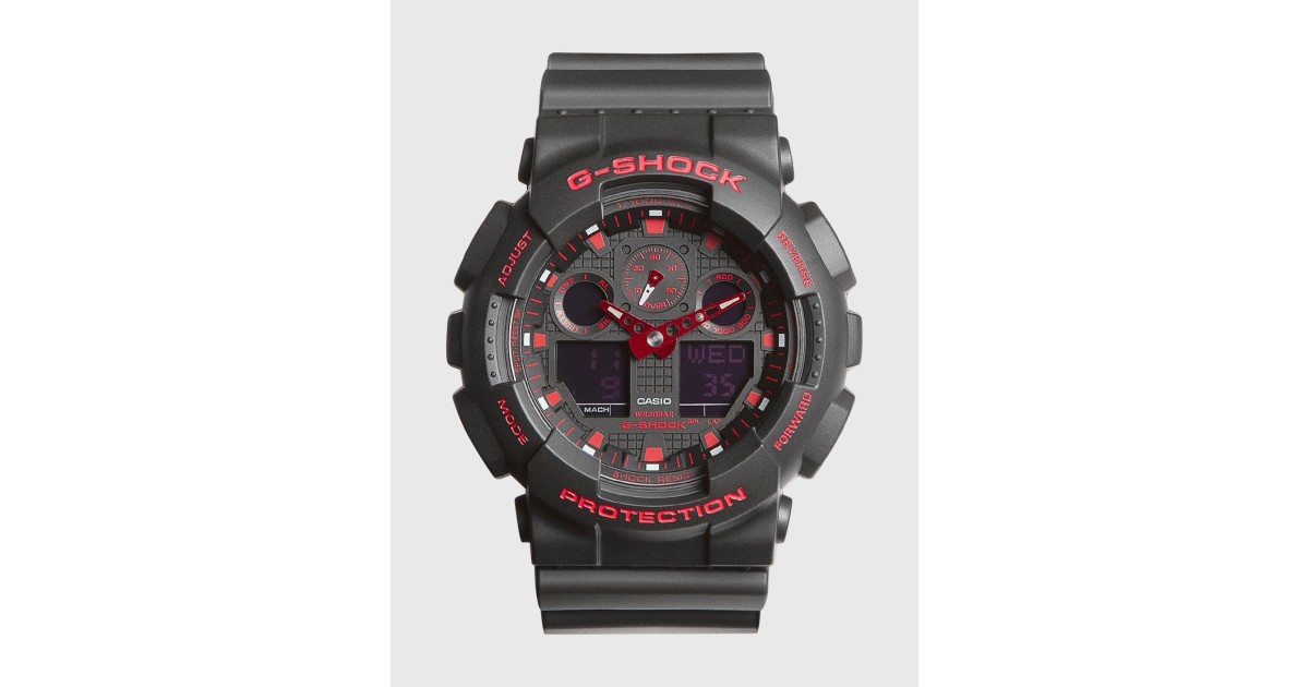CASIO G-SHOCK GAW-100RB-1AJF 黒/赤 デジタル腕時計 Casio G-Shock Red & Black GAW-100RB-1AJF | Sakurawatches.com