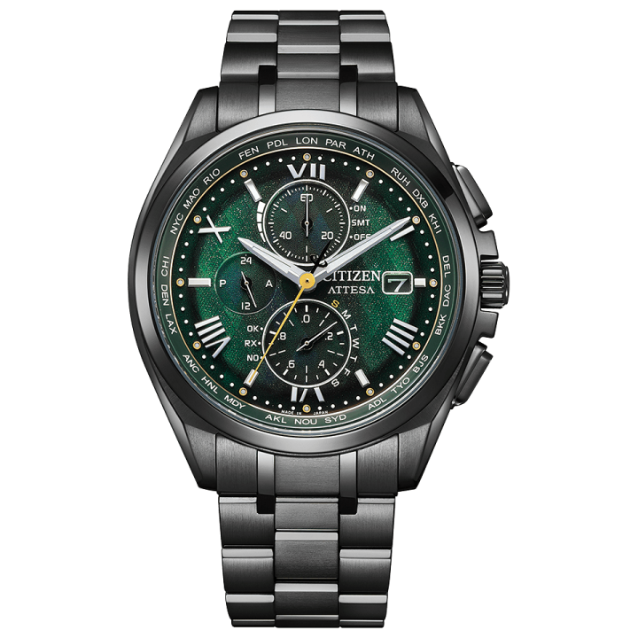 Citizen Attesa LIGHT in BLACK 2022 GREEN Limited Edition AT8049-61W