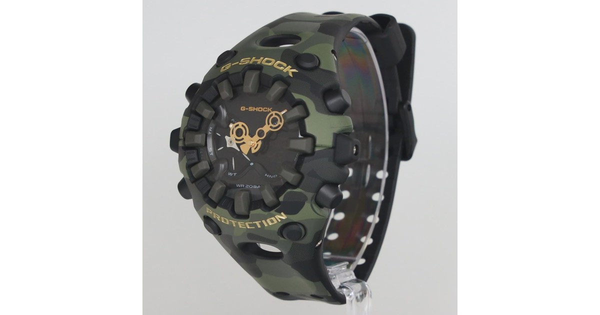 Casio G-Shock ANALOG-DIGITAL BOLD CAMO SERIES, CAMO AND GOLD GA