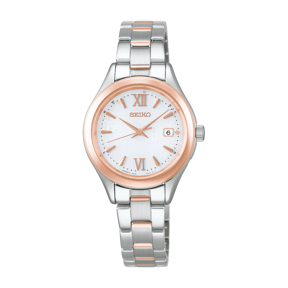 SEIKO　セイコー　腕時計　レディース　オーバル コンビカラー ブレスウォッチ Seiko Selection Ladies Solar Radio-Controlled Watch HFE002J