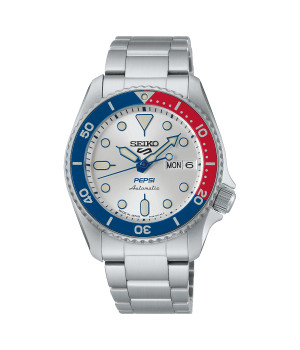 Seiko 5 Sports SKX series Pepsi® collaboration limited edition model SBSA319
