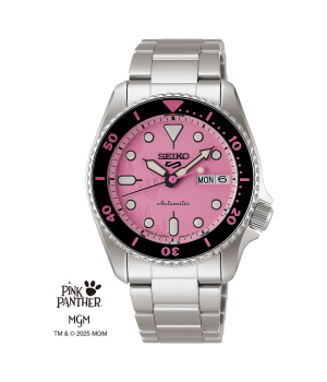 Seiko 5 Sports SKX series Pink Panther collaboration limited edition model SBSA321